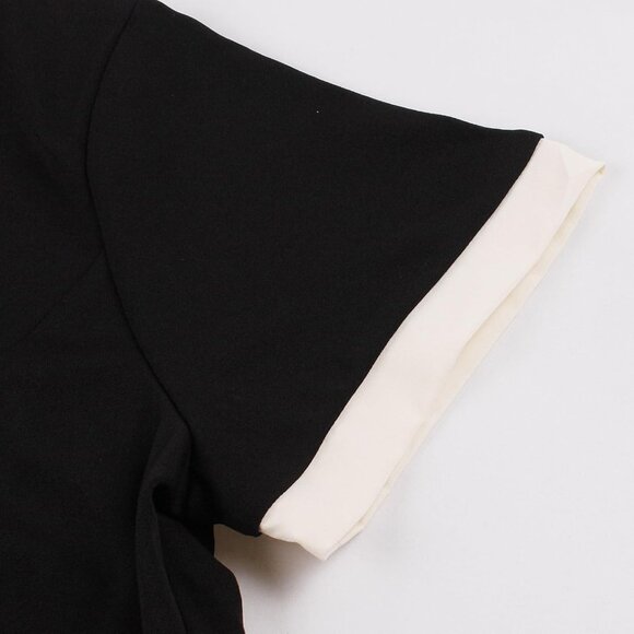 Women 50s Style Vintage Swing Dress Short Sleeve Tie Neck Polka Dot - Picture 6 of 6